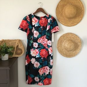 BNWT Calvin Klein Red & Pink Floral Dress